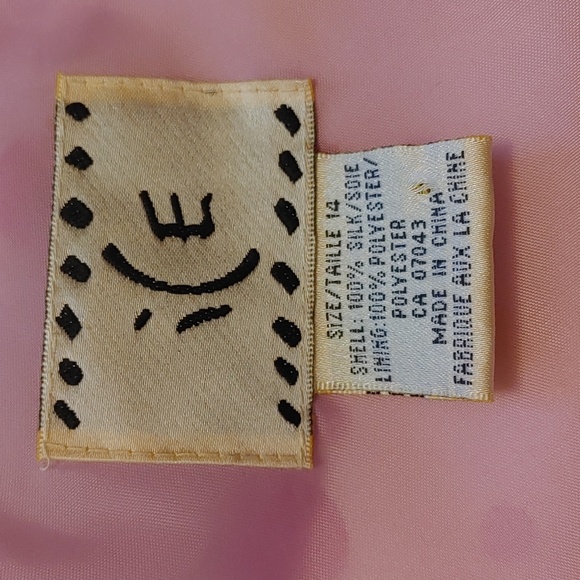 Vintage 100% Silk Dress Size 14 Polka Dot Pink - Picture 14 of 16